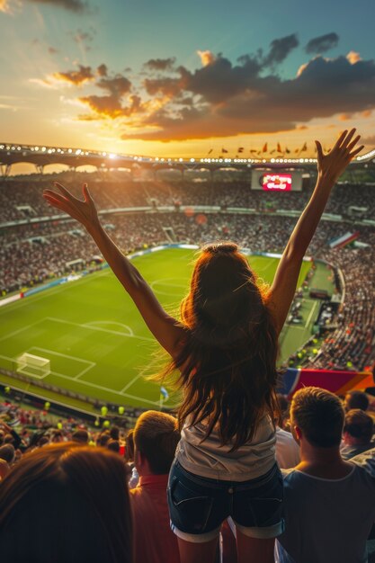 Soccer stadium full of people