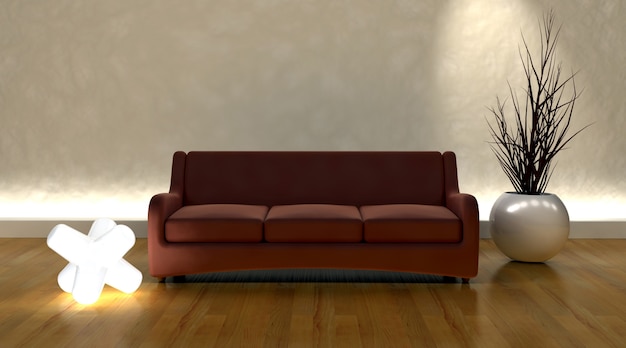 Free photo sofa and light