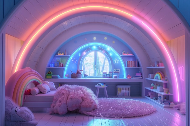 Free photo soft pastel hues room for children