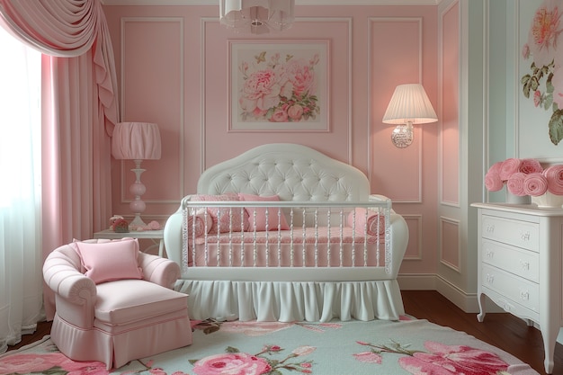 Free photo soft pastel hues room for children