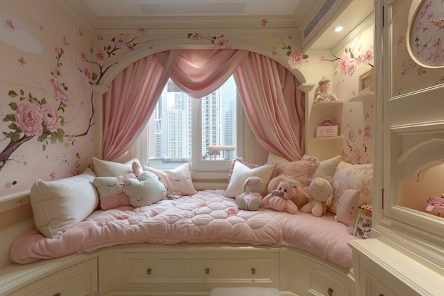 Free photo soft pastel hues room for children