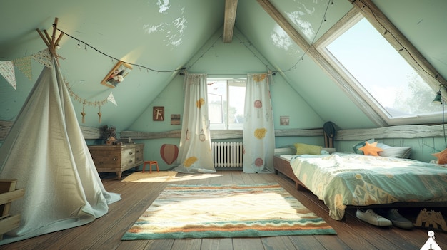 Soft pastel hues room for kids