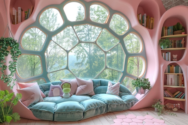 Soft pastel hues room for kids