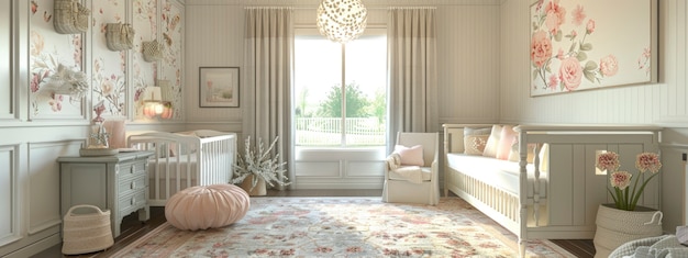 Soft pastel hues room for kids