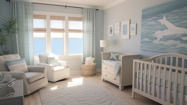 Soft pastel hues room for kids