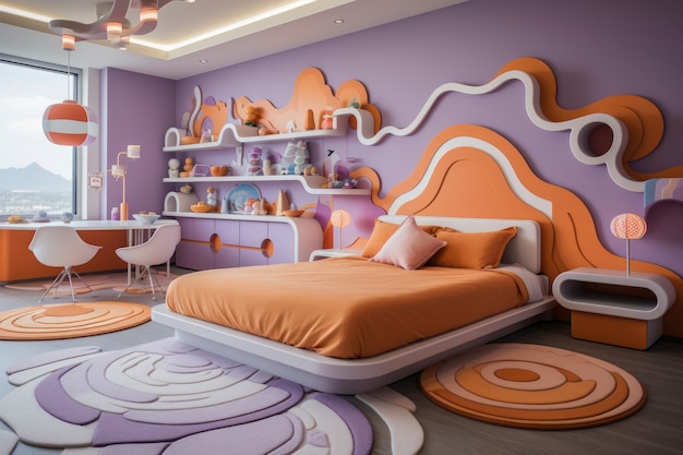 Free photo soft pastel hues room for kids