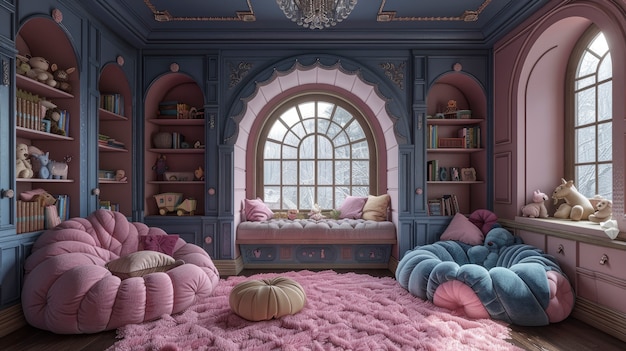 Free photo soft pastel hues room for kids