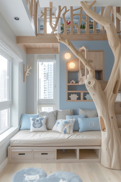 Soft pastel hues room for kids