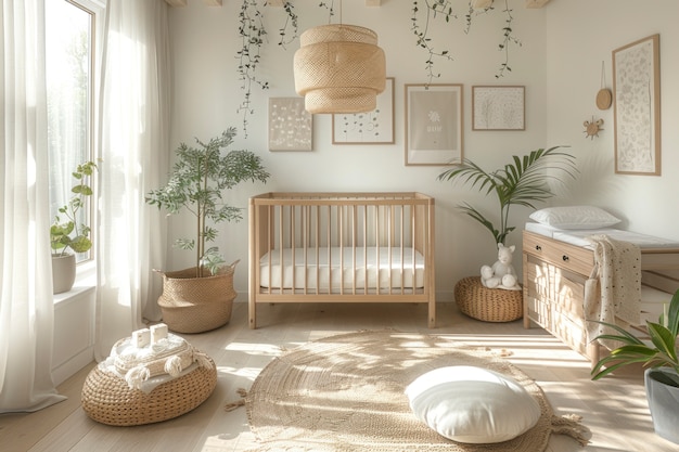 Free Photo soft pastel hues room for kids