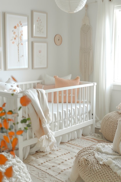 Free Photo soft pastel hues room for kids