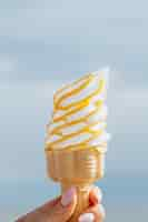 Free photo soft serve ice cream in the summer time