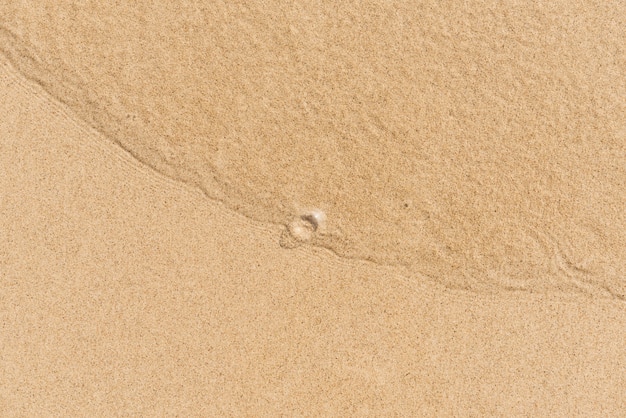 Soft Wave Of Blue Ocean On Sandy Beach. Background. Selective focus.