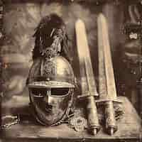 Free photo soldier helmet still life