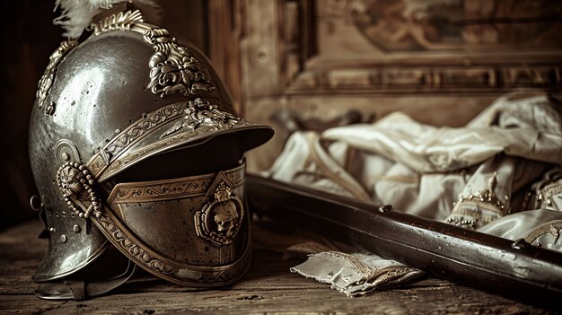 Soldier helmet still life