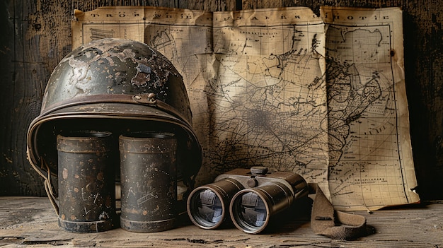 Soldier helmet still life