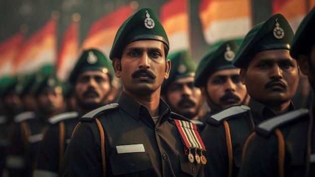 Soldiers  celebrating indian republic day