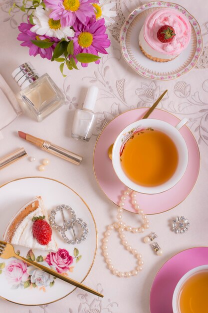 Sophisticated tea party composition