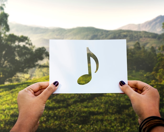 Free photo sound of music perforated paer musical note