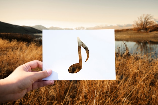 Free photo sound of music perforated paer musical note