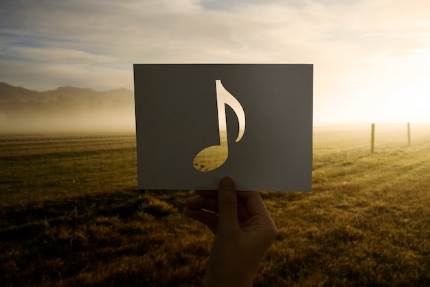 Free photo sound of music perforated paer musical note