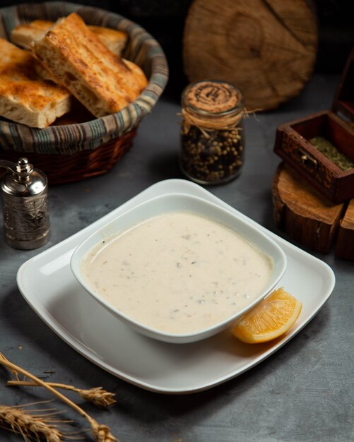 Soup in a bowl