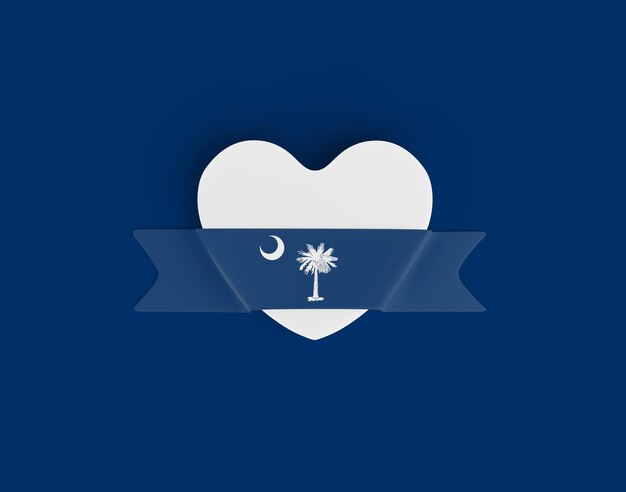 South Carolina Flag Heart Banner