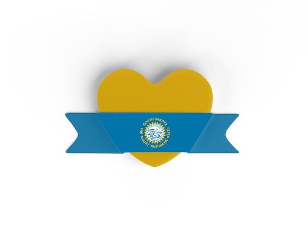 Free Photo south dakota flag heart banner