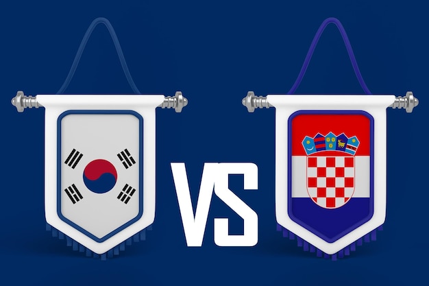 South Korea VS Croatia Flag Banner