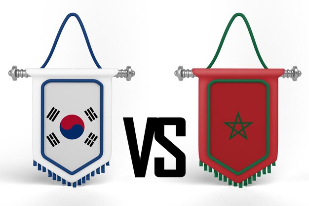 South Korea VS Morocco Flag Banner