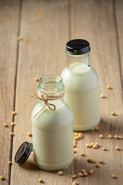 Free photo soy milk, soy food and beverage products food nutrition concept.