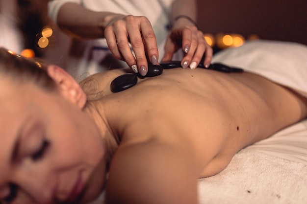 Spa concept with relaxed woman