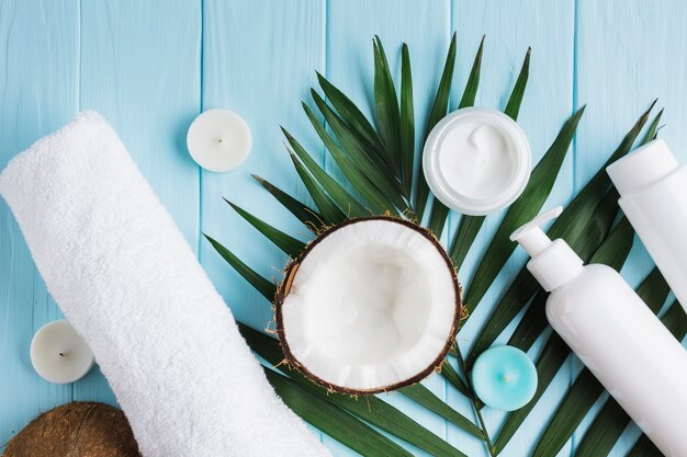 Spa still life with beauty products