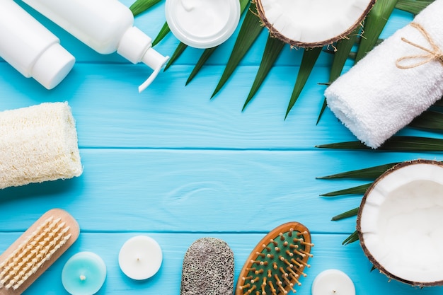 Spa still life with beauty products