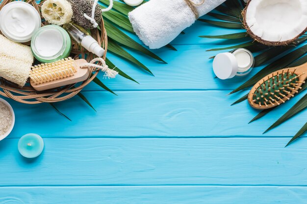 Spa still life with beauty products