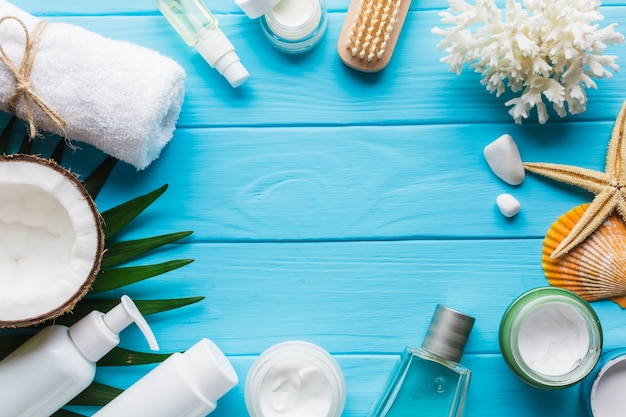 Spa still life with beauty products