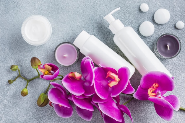 Free photo spa still life with beauty products