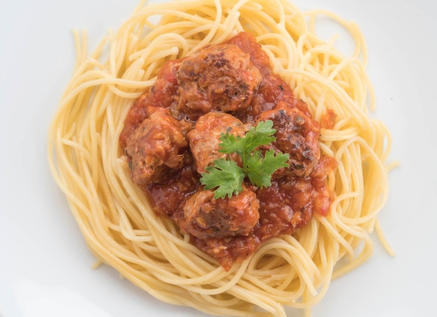 Free Photo spaghetti and meatballs