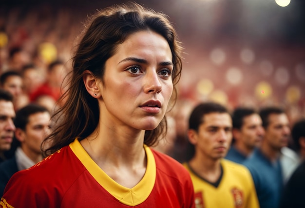 Free photo spain fan watching the euro cup finale