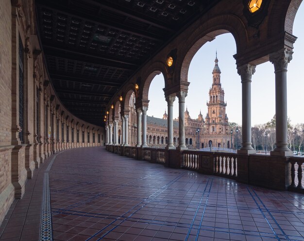 Spain Square surrounded by buildings at daytime in Seville, Spain