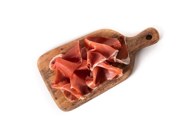 Free photo spanish serrano ham on cutting board