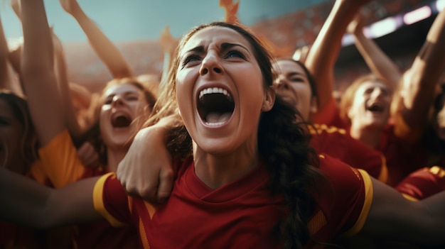 Spanish team celebrating after winning the final