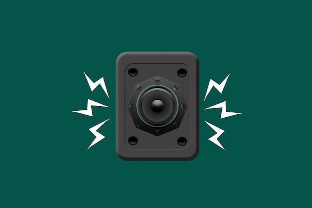 Free Photo speakers with extremely high volume and green background