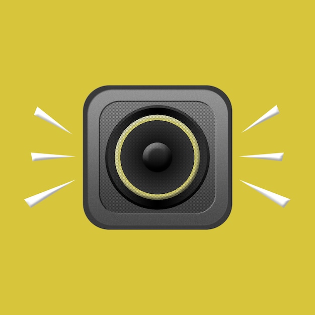 Free Photo speakers with extremely high volume and yellow background