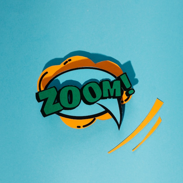 Free Photo speech bubble with expression text zoom on blue background