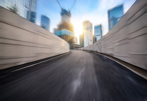 Speed motion in urban highway road tunnel