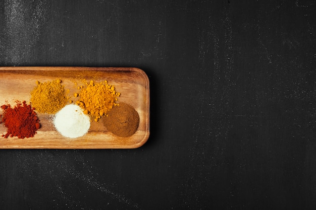 Free photo spices composition with space on right