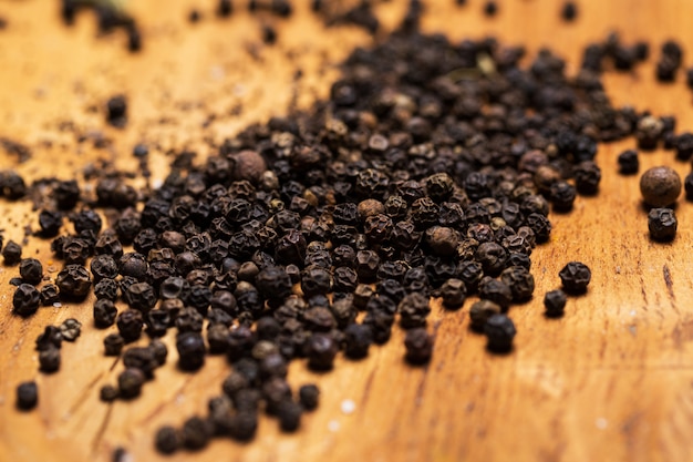 Spices. Heap of pepper on the table