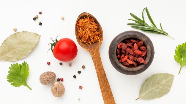 Free photo spices and ingredients on table