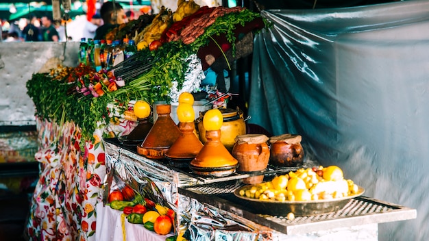 Spices on market in marrakech