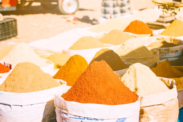 Free photo spices on market in marrakech